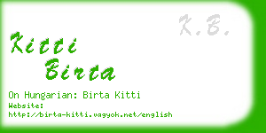 kitti birta business card